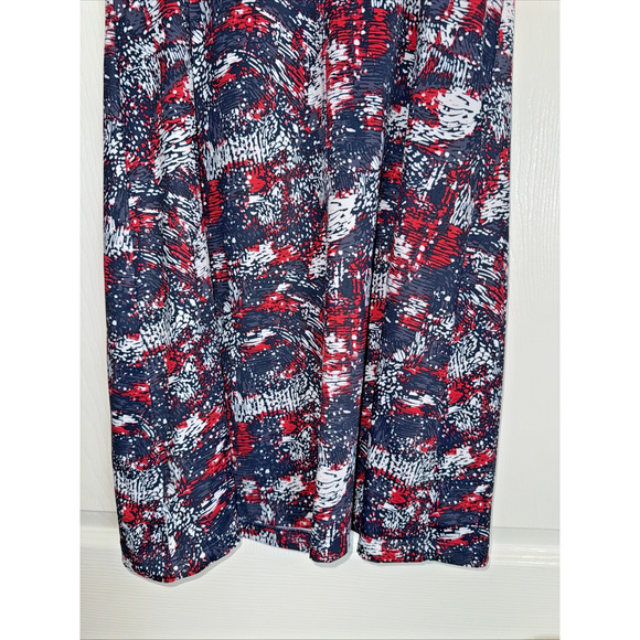 Columbia Omnifreeze Dress Small Red White Blue Waterbrush Cooling Performance - Picture 10 of 10